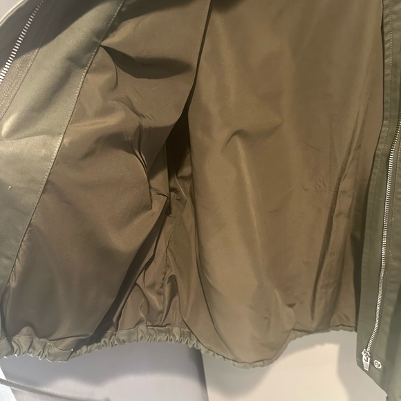 River Island Khaki Pearl & Rhinestone Studded Zip Up Canvas Bomber Jacket Size S - Picture 5 of 12